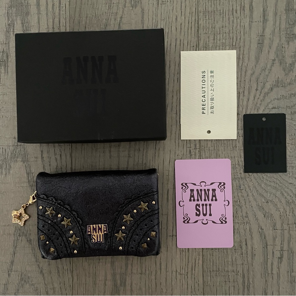 Anna Sui leather Wallet with Gold Star charm
